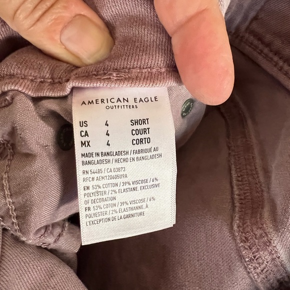 LIKE NEW American Eagle size 4 short washed purple color bell bottom jeans. - Picture 6 of 6